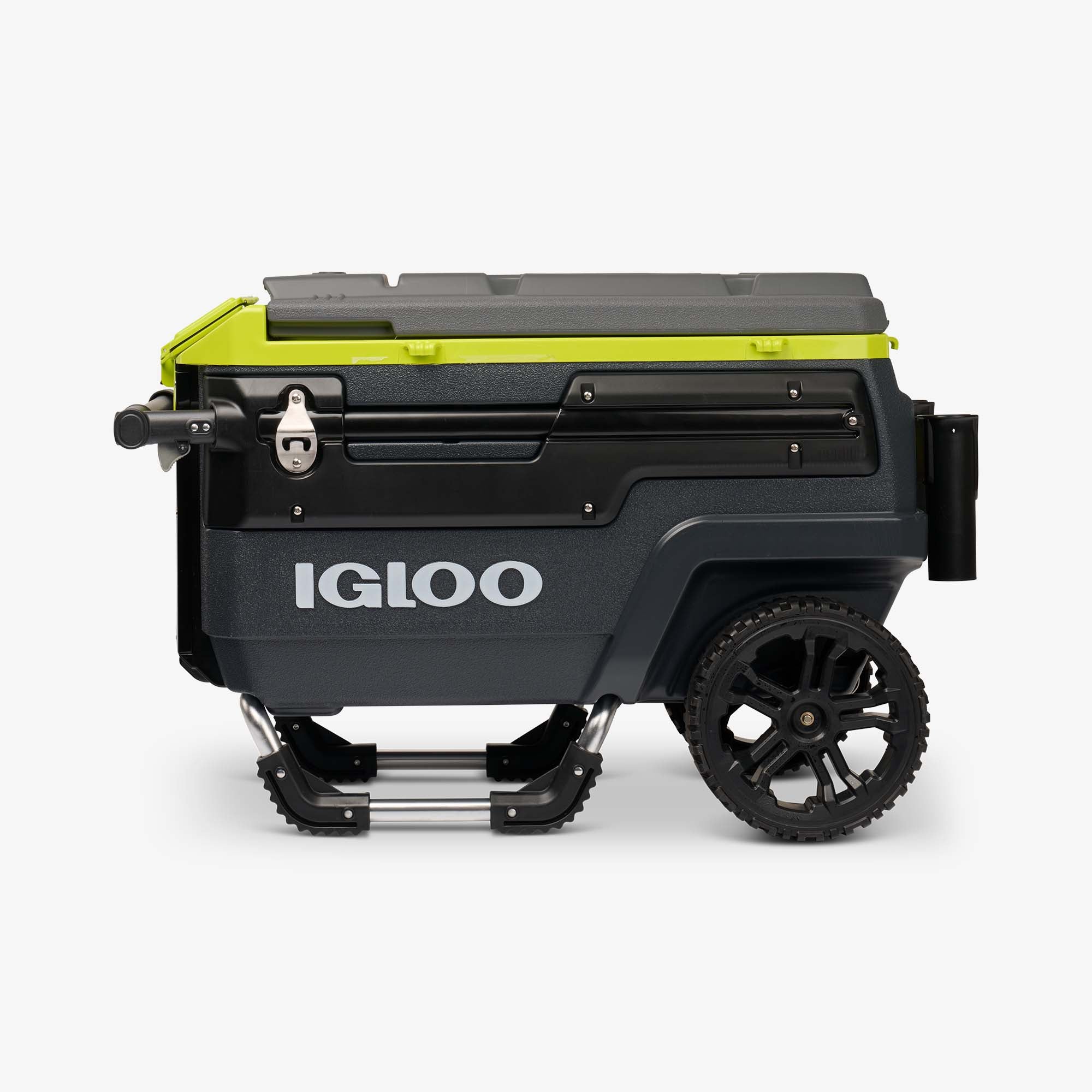 Cooler grande com rodas para todo terreno e alça telescópica horizontal